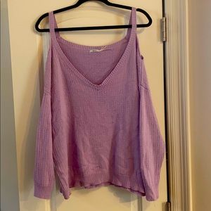 Open shoulder, over-sized sweater!